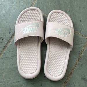 Lavender/lilac color Nike slide slip on sandals for women